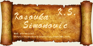 Kosovka Simonović vizit kartica